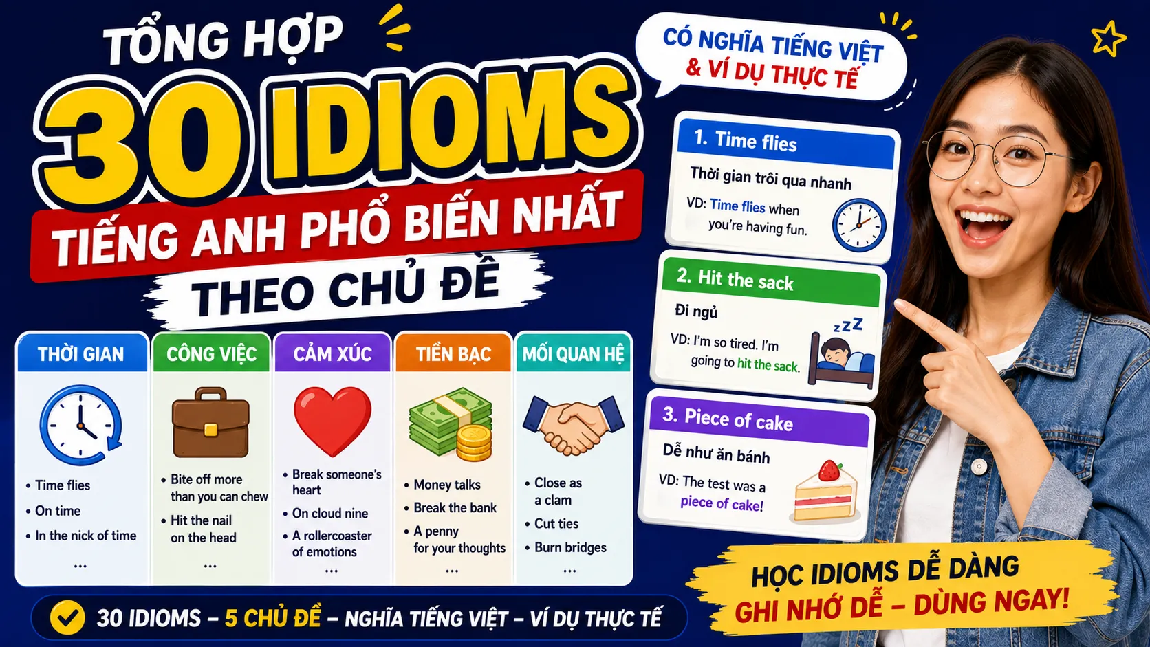 30 Idioms Tiếng Anh Phổ Biến Nhất – Nói Tiếng Anh Như Người Bản Ngữ