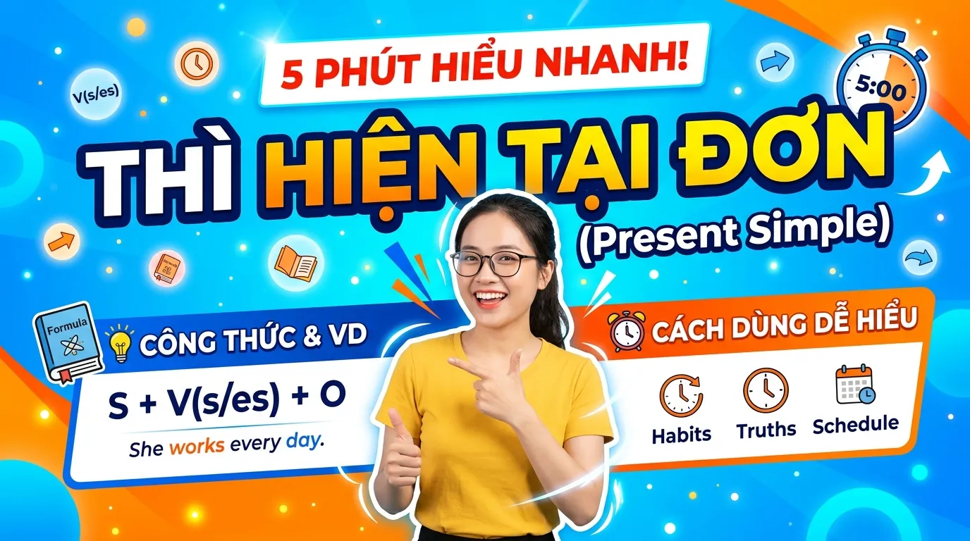 Thì Hiện Tại Đơn (Present Simple): 5 Phút Hiểu Nhanh, Công Thức & Cách Dùng